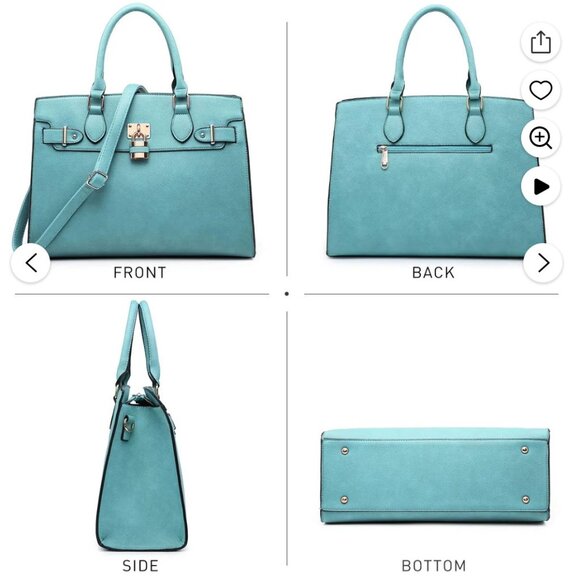 Birkin LookALike Handbag in Tiffany Blue - Picture 13 of 16